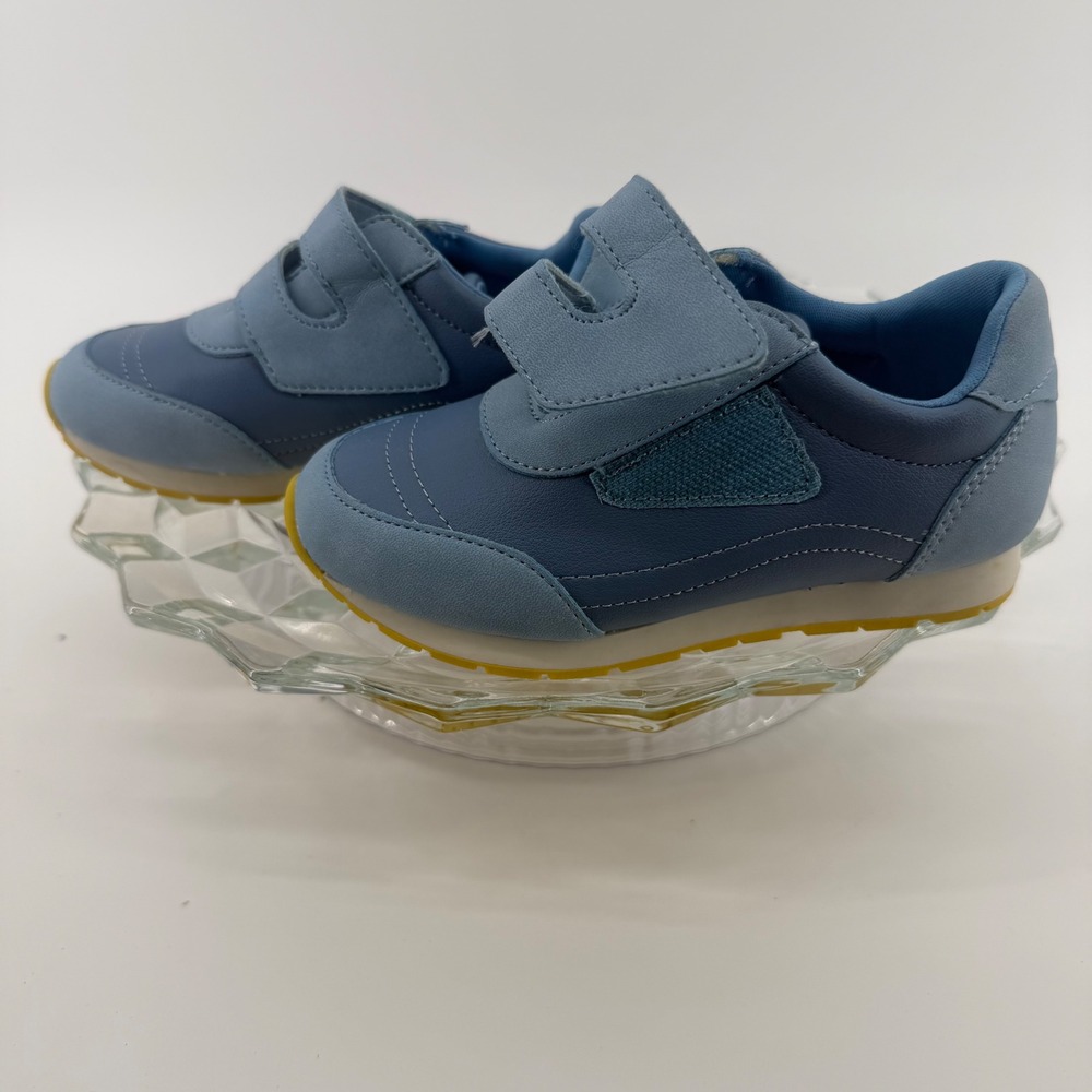 Open Edit EDELLIOTT-PU Kids Blue Hook and Loop Casual Sneakers Size 10M